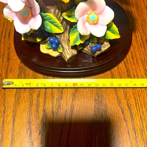 ANDREA’S BIRDS. ROBIN with WILD ROSES 🌹 Fine Hand Painted Porcelain Art 9743 - Picture 14 of 16